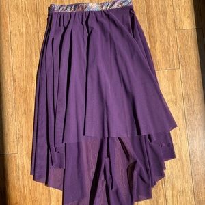 Womens Iridescent Mesh Performance High-Low Skirt